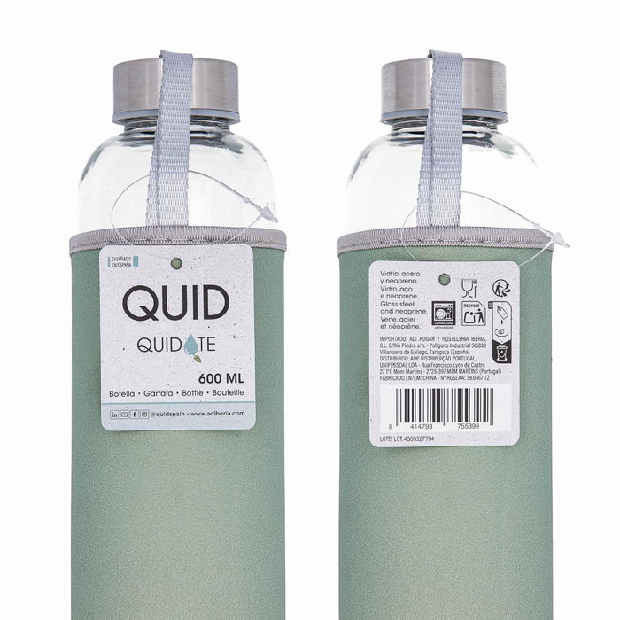 Botella Vidrio Transporte con Funda Neop Quidate Quid 0,6 L (12 Unidades) Botella Vidrio Transporte con Funda Neop Quidate Quid 0,6 L (12 Unidades)