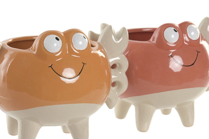 DKD Home Decor Macetero Mediterraneo Cnacc 26 Gres Naranja Rojo 13 x 13 x 18 cm (4 Unidades) DKD Home Decor Macetero Mediterraneo Cnacc 26 Gres Naranja Rojo 13 x 13 x 18 cm (4 Unidades)