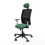 PIQUERAS Y CRESPO Silla de oficina Zulema con mecanismo Sincro, Verde esmeralda y Negro