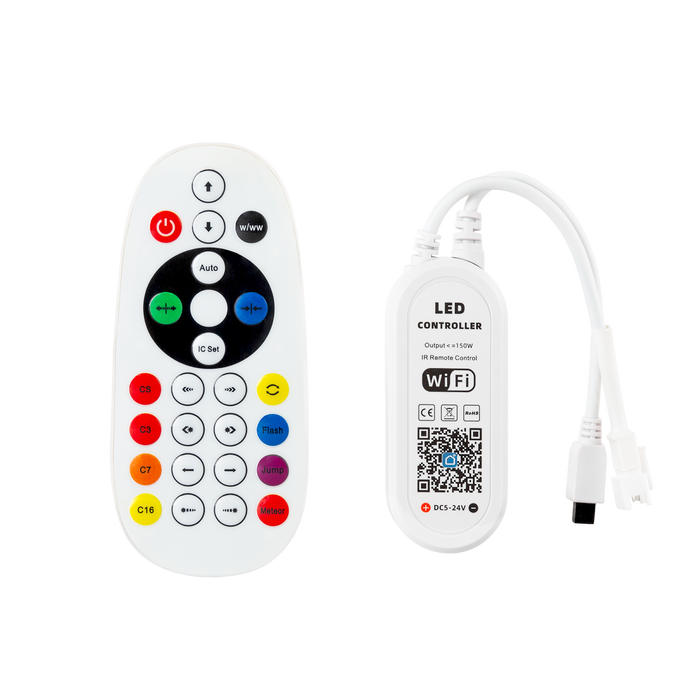 Controlador LED RGB Tuya App + Control Remoto 12-24VDC IP20 RGBIC Digital
