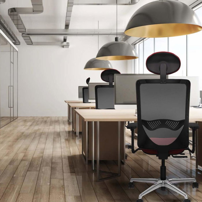 PIQUERAS Y CRESPO Silla de oficina Zulema Morada con Malla Negra