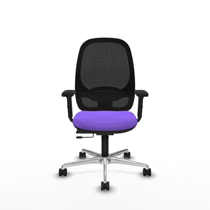 PIQUERAS Y CRESPO Silla de oficina Cilanco con mecanismo Sincro/Traslack, Lila y Negro