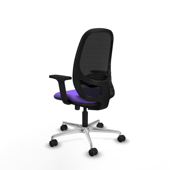 PIQUERAS Y CRESPO Silla de oficina Cilanco con mecanismo Sincro/Traslack, Lila y Negro
