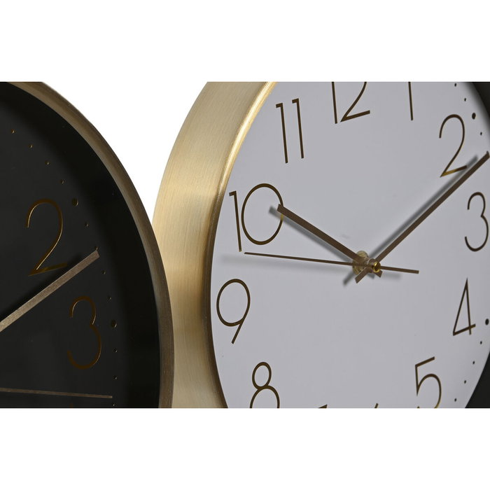 DKD Home Decor Reloj de Pared de Aluminio Dorado Surtido de 2 Unidades DKD Home Decor Reloj de Pared de Aluminio Dorado Surtido de 2 Unidades