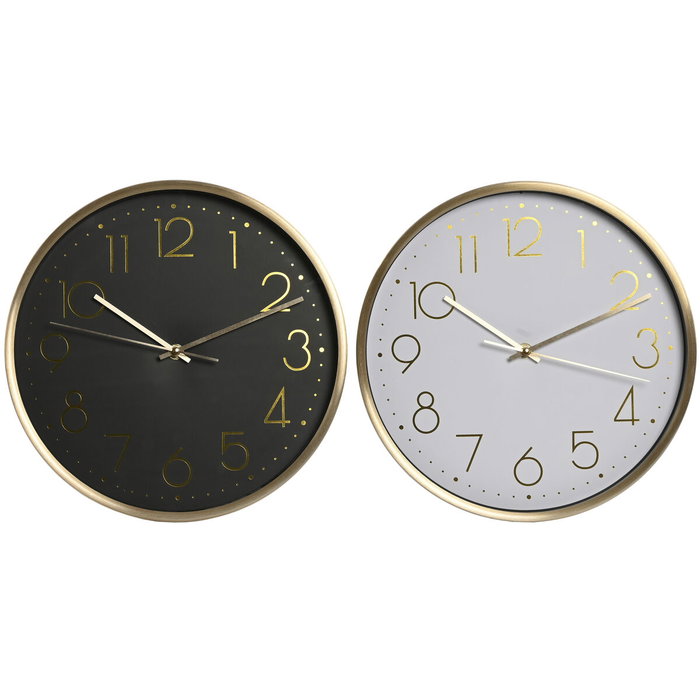 DKD Home Decor Reloj de Pared de Aluminio Dorado Surtido de 2 Unidades DKD Home Decor Reloj de Pared de Aluminio Dorado Surtido de 2 Unidades