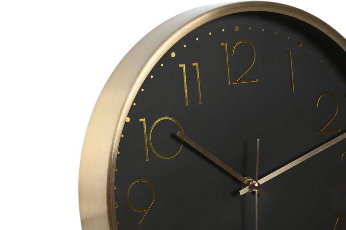 DKD Home Decor Reloj de Pared Glam 4.3 x 30 x 30 cm Blanco Negro 2 Unidades