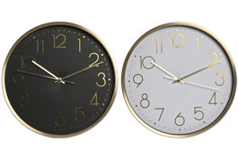 DKD Home Decor Reloj de Pared de Aluminio Dorado Surtido de 2 Unidades
