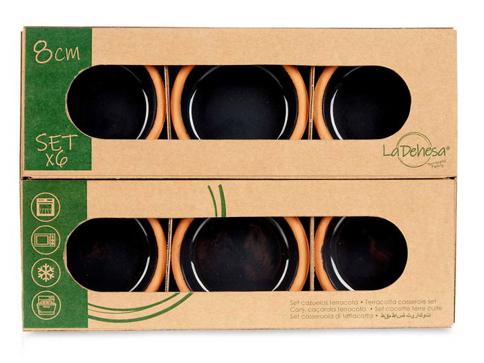 La Dehesa Set 6 Cazuelas Barro 8 cm Color Negro Antracita (pieza: 8 x 8 x 3,5 cm) (Set de 10) La Dehesa Set 6 Cazuelas Barro 8 cm Color Negro Antracita (pieza: 8 x 8 x 3,5 cm) (Set de 10)