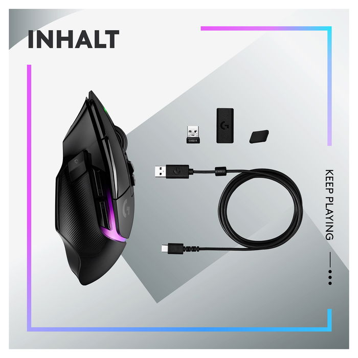 Logitech G502 X Plus Lightspeed Gaming Mouse Inalámbrico, Negro, 910-006162