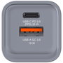 Verbatim GNC-35 Cargador de Pared GaN 35 W con USB-C PD y USB-A QC 3.0, Gris/Negro