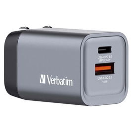 Verbatim Gnc-35 Cargador de Pared Gan 35W con USB-A 3.0 y USB-C 3.0