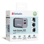 Verbatim GNC-35 Cargador de Pared GaN 35 W con USB-C PD y USB-A QC 3.0, Gris/Negro