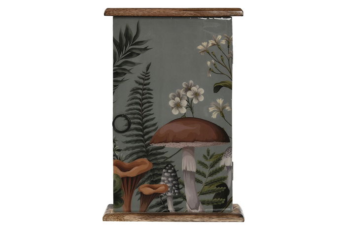 DKD Home Decor Guardallaves Alpino Mushrooms 24 Azul Natural 7.5 x 28 x 18 cm