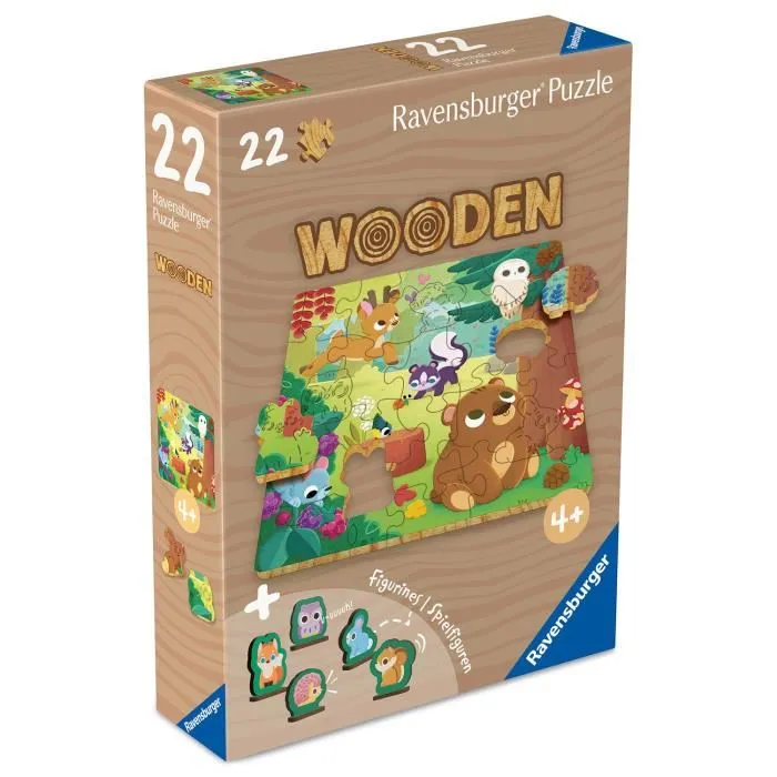 Ravensburger Rompecabezas de madera Animales del bosque - 22 piezas RAV12004080