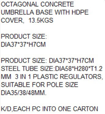DKD Home Decor Base para Parasol de Plástico de Alta Densidad Negro
