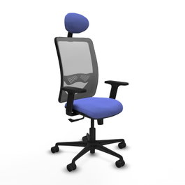 PIQUERAS Y CRESPO Silla de oficina Zulema, Mecanismo Sincro, Azul claro/Gris