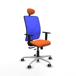 PIQUERAS Y CRESPO Silla de oficina Motilla Naranja y Azul