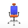 PIQUERAS Y CRESPO Silla de oficina Motilla Naranja y Azul