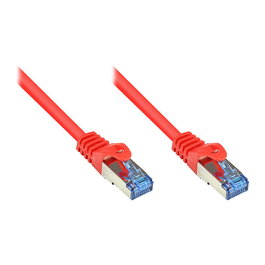 GoodConnections Patchkabel Cat. 6A 2m S/FTP 500MHz RJ-45, Rojo, Halogenfrei, con Rastnasenschutz