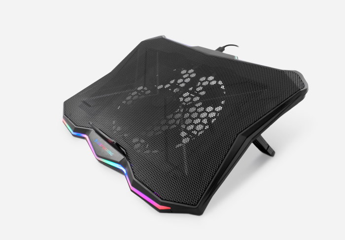 Deep Gaming Soporte Base Refrigeración Portátil RBW-17 con Ventilador 175mm, LED Rainbow, 7 Posiciones, Hub USB, Compatible hasta 17.3 Pulgadas Deep Gaming Soporte Base Refrigeración Portátil RBW-17 con Ventilador 175mm, LED Rainbow, 7 Posiciones, Hub USB, Compatible hasta 17.3 Pulgadas