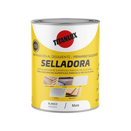 Titan Imprimación al disolvente blanco mate 750 ml uso interior exterior para madera pladur yeso escayola MDF