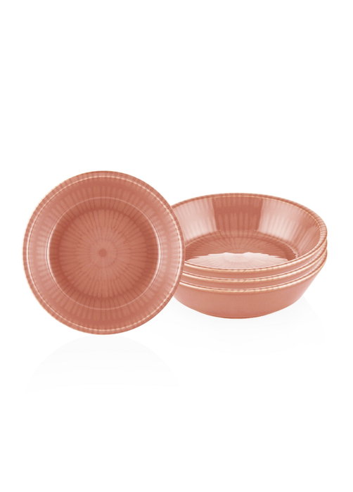 Hermia NON0039 Juego de Cuencos para Aperitivos, Cerámica, Color Somon, 4 Piezas Hermia NON0039 Juego de Cuencos para Aperitivos, Cerámica, Color Somon, 4 Piezas