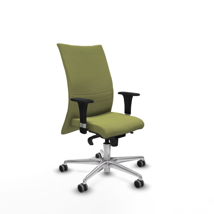 PIQUERAS Y CRESPO Silla Albacete Confidente Verde Oliva con Mecanismo Sincro y Base de Aluminio PIQUERAS Y CRESPO Silla Albacete Confidente Verde Oliva con Mecanismo Sincro y Base de Aluminio