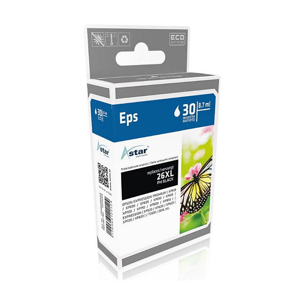 ASTAR AS15268 T2631 Tinta Negra de Pigmentos 8.7 ml Compatible Epson XP-510 XP-520 XP-600 XP-605 XP-610 XP-615 XP-620 XP-625 XP-700 XP-710 XP-720 XP-800 XP-810 XP-820 ASTAR AS15268 T2631 Tinta Negra de Pigmentos 8.7 ml Compatible Epson XP-510 XP-520 XP-600 XP-605 XP-610 XP-615 XP-620 XP-625 XP-700 XP-710 XP-720 XP-800 XP-810 XP-820