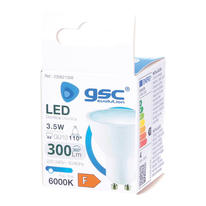 Bombilla LED dicroica 3,5W GU10 6000K