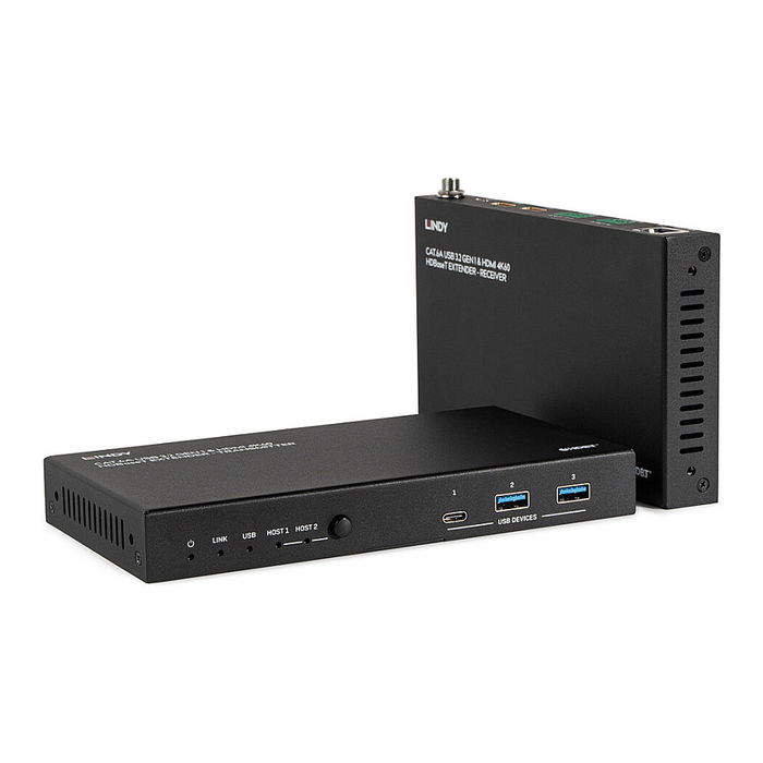 LINDY 39365 Transmisor y Receptor USB 3.2 Gen 1 / HDMI 4K60 HDBaseT Extensor por Red, 480 Mbit/s sobre 100 m Cat.6A, 2 Host LINDY 39365 Transmisor y Receptor USB 3.2 Gen 1 / HDMI 4K60 HDBaseT Extensor por Red, 480 Mbit/s sobre 100 m Cat.6A, 2 Host