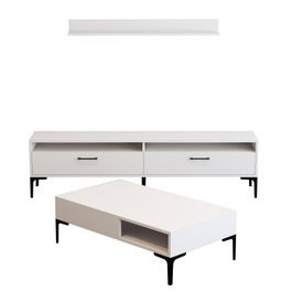 Hanah Home Conjunto Muebles Salón Istanbul Blanco Elegancia Moderna