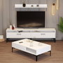 Hanah Home Conjunto Muebles Salón Istanbul Blanco Elegancia Moderna