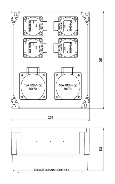 PCE Cuadro de Distribución IP54 para Pared PCE Cuadro de Distribución IP54 para Pared