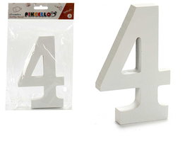 Pincello Número 4 Madera Blanco 1.8 x 15 cm (Set de 12)
