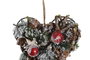 DKD Home Decor Decoración Colgante Piñas Corazón Nevado