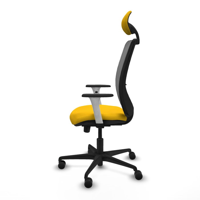 PIQUERAS Y CRESPO Silla de oficina Zulema con mecanismo Sincro/Traslack, Amarillo y Gris