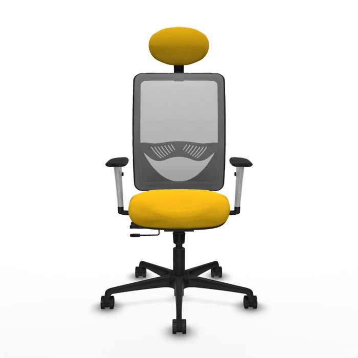 PIQUERAS Y CRESPO Silla de oficina Zulema con mecanismo Sincro/Traslack, Amarillo y Gris