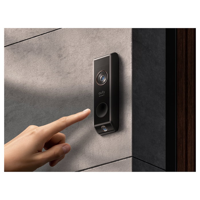 EUFY T8213G11 Video Doorbell Dual - Timbre Inteligente con Cámara Doble, Negro, Resolución 2560 x 1920
