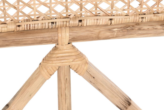DKD Home Decor Cabecero de Cama de Balines en Ratán Natural, Dimensiones 176 x 126 x 4 cm