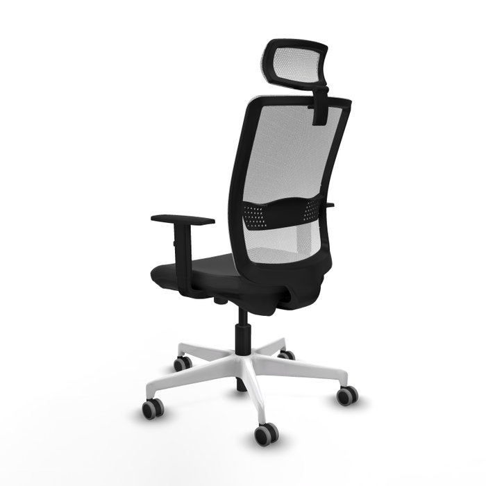 PIQUERAS Y CRESPO Silla de oficina Haches con mecanismo Sincro/Traslack, Gris oscuro y Blanco