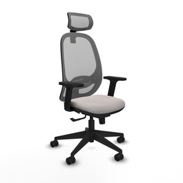 PIQUERAS Y CRESPO Silla de oficina Cilanco con mecanismo Sincro, Blanco y Gris