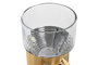 DKD Home Decor Jarrón de Cristal Transparente y Dorado 13x13x27 cm