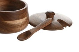 DKD Home Decor Azucarero Natural Acacia 9.5 x 7.5 x 9.5 cm