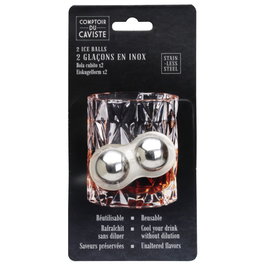 Cook Concept Juego De 2 Cubitos Bola Acero Inoxidable Para Bebidas