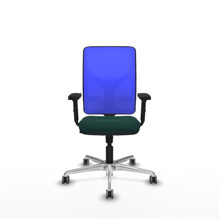 PIQUERAS Y CRESPO Silla de oficina Motilla con mecanismo Sincro, Verde botella y Azul