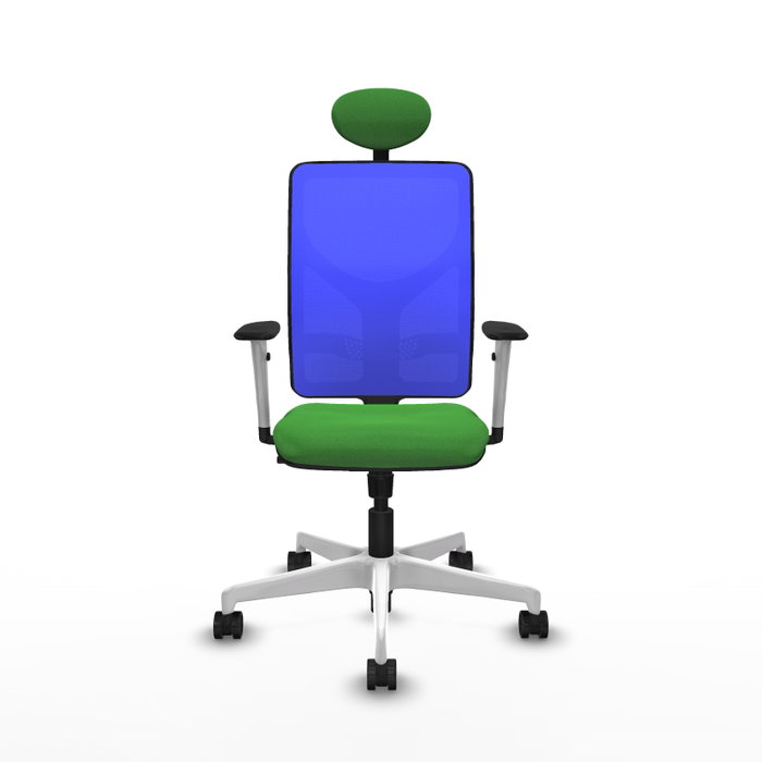 PIQUERAS Y CRESPO Silla de oficina Motilla con mecanismo Sincro, asiento Verde y respaldo Azul