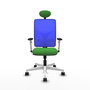 PIQUERAS Y CRESPO Silla de oficina Motilla con mecanismo Sincro, asiento Verde y respaldo Azul