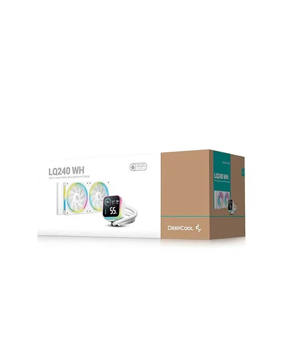 DeepCool LQ240 White Kit de refrigeración líquida con radiador de 240 mm y ventiladores de 12 cm