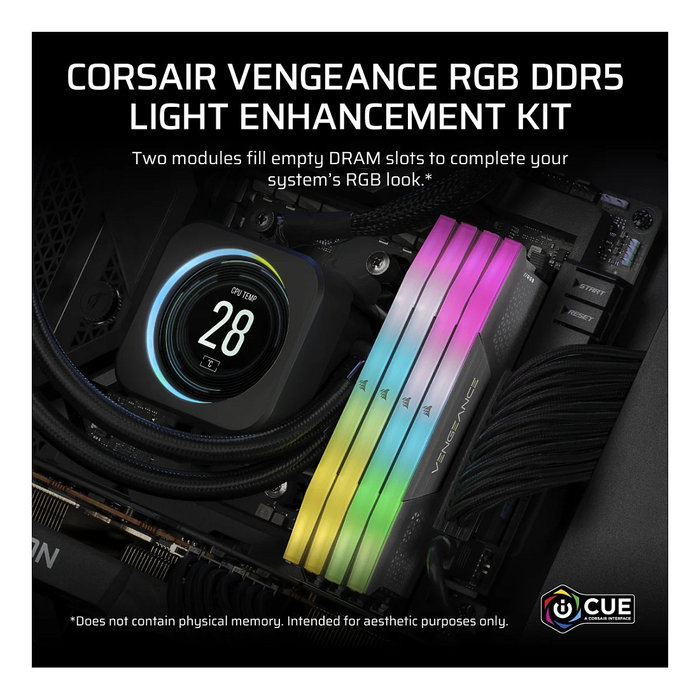Corsair VENGEANCE RGB DDR5 Light Enhancement Kit con LED RGB, Gris de color gris