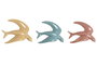 DKD Home Decor Decoración de Pared de Porcelana Golondrina Surtida
